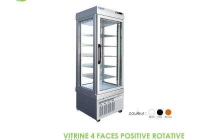 VITRINE 4 FACES POSITIVE ROTATIVE BLANC 4400PV
