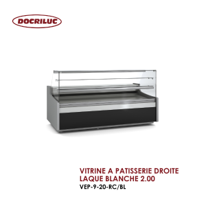 VITRINE A PATISSERIE DROITE LAQUE BLANCHE 2.00 VEP 9 20 RC BL 300x300