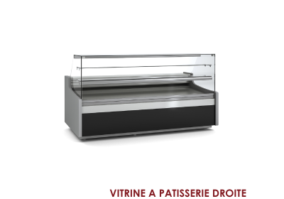VITRINE A PATISSERIE DROITE LAQUE BLANCHE 2.00 VEP-9-20-RC-BL