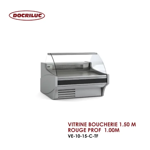 VITRINE BOUCHERIE 1.50 M ROUGE PROF 1.00M VE-10-15-C-TF
