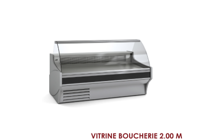 VITRINE BOUCHERIE 2.00 M ROUGE PROF 1.00M VE-10-20-C-TF