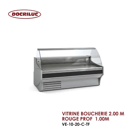 VITRINE BOUCHERIE 2.00 M ROUGE PROF 1.00M VE-10-20-C-TF