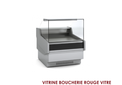 VITRINE BOUCHERIE ROUGE VITRE DROITE OUVERTURE FRONTALE 1M00 VE-12-10-RR-TF