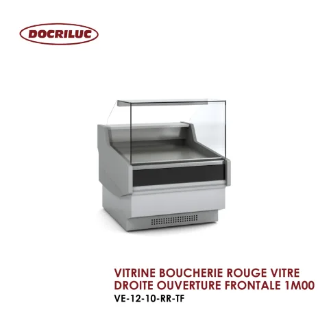 VITRINE BOUCHERIE ROUGE VITRE DROITE OUVERTURE FRONTALE 1M00 VE-12-10-RR-TF