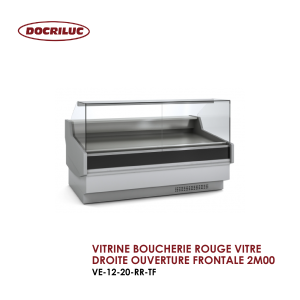 VITRINE BOUCHERIE ROUGE VITRE DROITE OUVERTURE FRONTALE 2M00 VE 12 20 RR TF 300x300