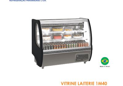 VITRINE LAITERIE 1M40 ECLAIRAGE LED NOIR GBSP 140 PR