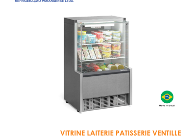VITRINE LAITERIE PATISSERIE VENTILLE 0M75 ECLAIRAGE LED GRIS INOX GPFA 075R TI