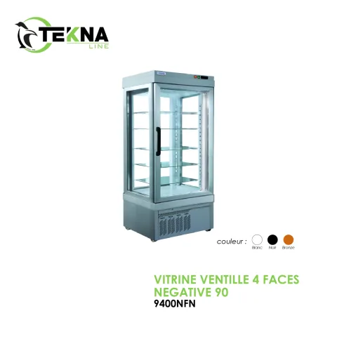 VITRINE VENTILLE 4 FACES NEGATIVE 90 BLANC 9400NFN-BL