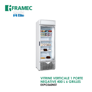 VITRINE VERTICALE 1 PORTE NEGATIVE 400 L 6 GRILLES EXPO360NST 300x300