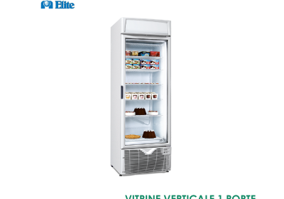 VITRINE VERTICALE 1 PORTE NEGATIVE 400 L 6 GRILLES EXPO360NST