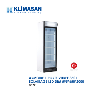 ARMOIRE 1 PORTE VITREE 350 L ECLAIRAGE LED DIM 595x650x2000 D372 300x300