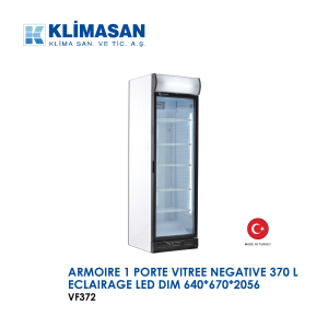 ARMOIRE 1 PORTE VITREE NEGATIVE 370 L ECLAIRAGE LED DIM 640x670x2056 VF372 300x300