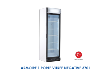 ARMOIRE 1 PORTE VITREE NEGATIVE 370 L ECLAIRAGE LED DIM 640x670x2056 VF372