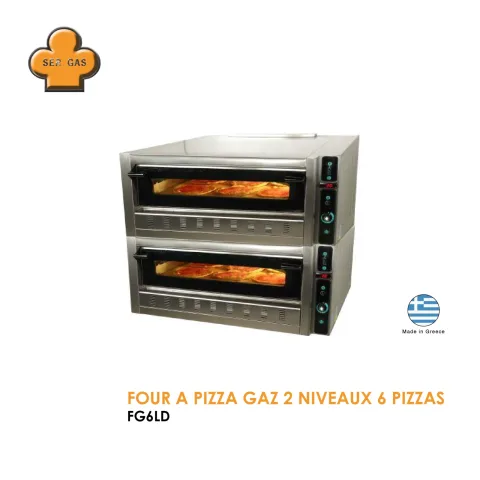 Four à pizza gaz 2 niveaux 6 pizzas FG6LD