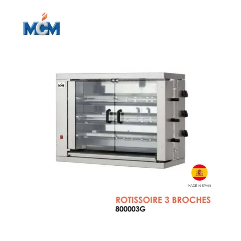 Rôtissoire verticale gaz 3 broches 800003G